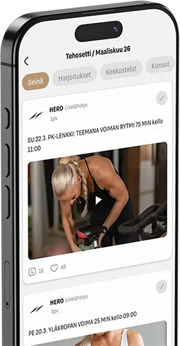 HERO APP puhelimessa